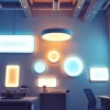 Illuminate your workspace with innovative LED panels showcasing a modern design, versatile for any setting.