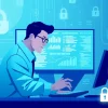 Instagram hacker analysis with cybersecurity expert at computer, showcasing protective measures against account breaches.