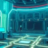 Autonomous AI agents engage in a vibrant futuristic environment, showcasing the capabilities of Agentic AI technology.